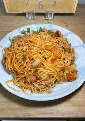 超簡単！余ったミートソースでナポリタンパスタ-レシピのメイン写真