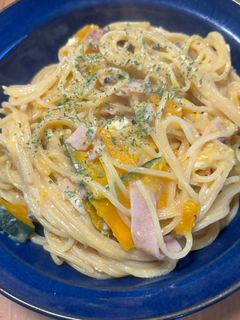 ワンパンクリーミーカボチャパスタ-レシピのメイン写真