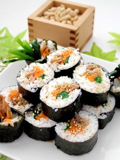 【にたき一番】キンパ風豚肉の恵方巻き-レシピのメイン写真