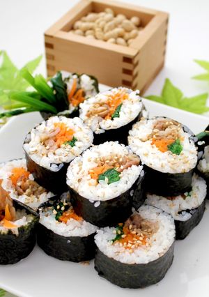 【にたき一番】キンパ風豚肉の恵方巻き-レシピのメイン写真
