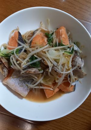 鮭とアサリの蒸し煮-レシピのメイン写真