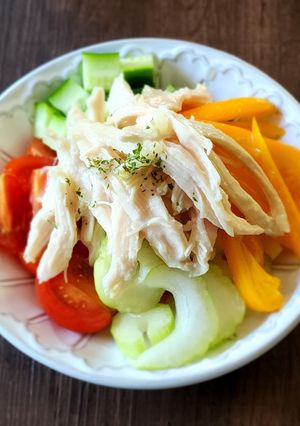 ヘルシーメイン☆りんご酢でサラダチキン-レシピのメイン写真