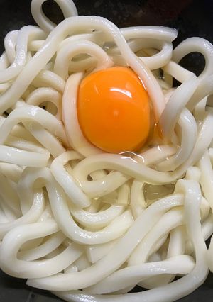 簡単　温かま玉うどん-レシピのメイン写真