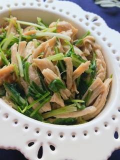電子レンジで鶏むね肉と水菜の焼肉たれマヨ-レシピのメイン写真