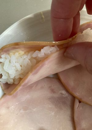 ご飯のハム巻き-レシピのメイン写真
