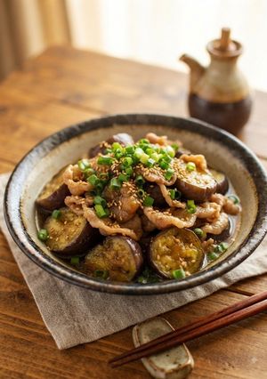 オーブンで簡単！とろ旨茄子と豚こま肉の甘酢和え-レシピのメイン写真
