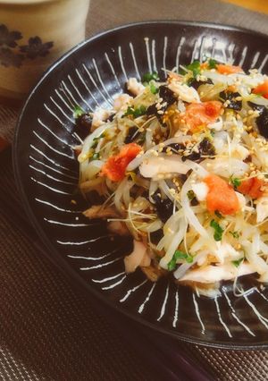 ＊サラダチキンともやしの梅海苔サラダ＊-レシピのメイン写真