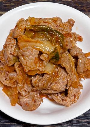 豚キム・宗家キムチ豚こま炒め！宮殿甘口焼肉のタレ-レシピのメイン写真
