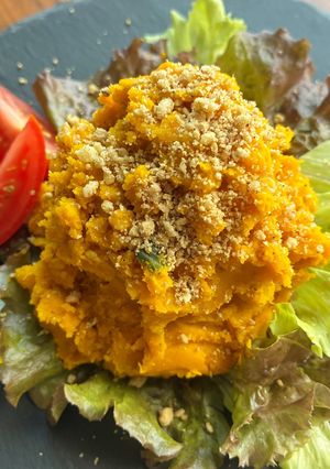 【少食材マヨ無し】ワンパン🎃簡単かぼちゃサラダ-レシピのメイン写真