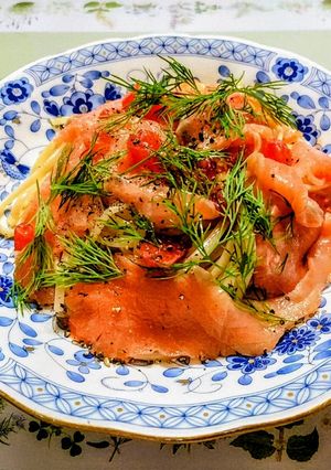 クリスマスメニュー！レモンサーモンパスタ-レシピのメイン写真