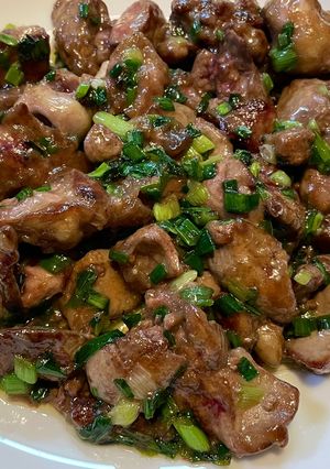 鶏レバーのネギ塩ごま油炒め-レシピのメイン写真