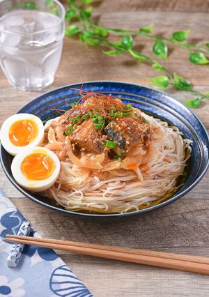 旨辛コチュ鯖スタミナそうめん-レシピのメイン写真