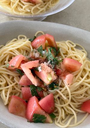 冷製うま塩トマト大葉パスタ-レシピのメイン写真