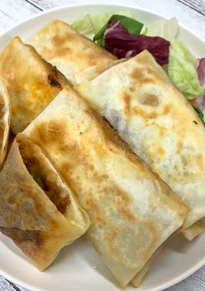 完熟トマトケチャップでピザ風焼き春巻き-レシピのメイン写真