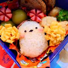 รูปของ シマエナガのキャラ弁　お弁当