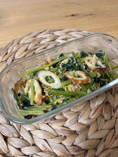 【副菜】ちくわと小松菜のカレーマヨ炒め-レシピのメイン写真