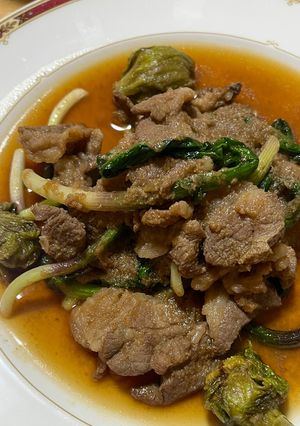 蕗の薹と行者大蒜の山菜ジンギスカン-レシピのメイン写真