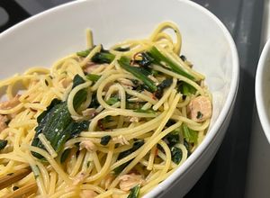 牡蠣醤油で作るツナとほうれん草のパスタ-レシピのメイン写真