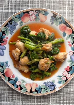鶏と菜の花のスイートチリソース炒め-レシピのメイン写真