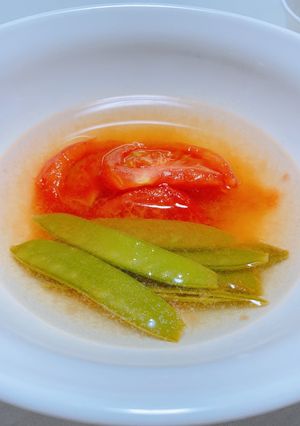 トマトと絹さやのさっぱりスープ-レシピのメイン写真
