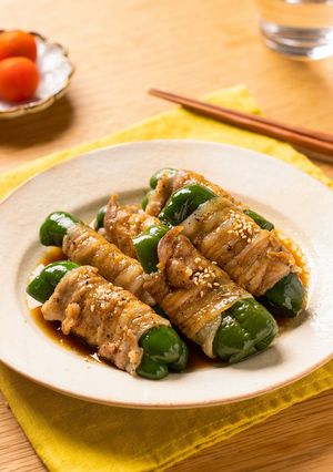 レンジで屋台風！ピーマン肉巻き甘辛だれ-レシピのメイン写真
