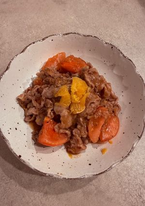 豚こまと伊予柑トマトの炒め煮|今日の夕飯-レシピのメイン写真