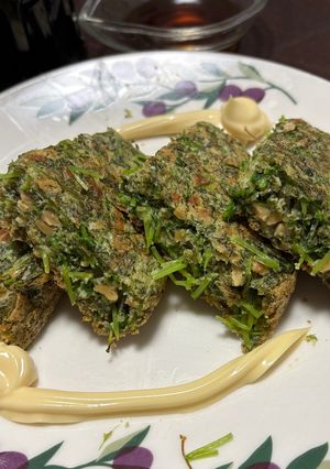 豆苗とひきわり納豆のふっくらお焼き-レシピのメイン写真
