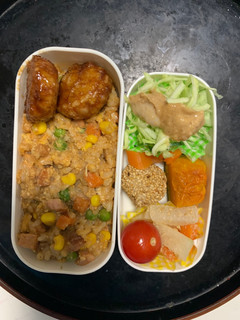 全てレンジ洋風梅オイ照り味炒飯弁当-レシピのメイン写真