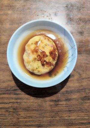 豚肩肉とセロリのグリル餡掛けハンバーグ-レシピのメイン写真