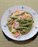 スナップエンドウ🫛の明太クリームパスタ🍝