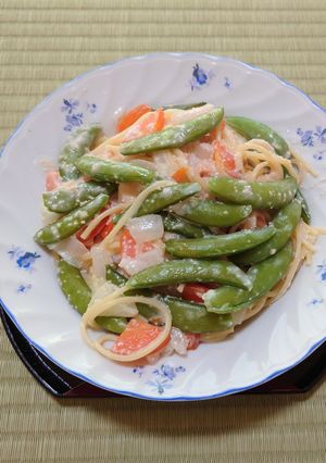 スナップエンドウ🫛の明太クリームパスタ🍝-レシピのメイン写真
