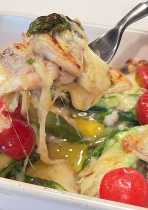 マアジとアスパラのみそチーズグラタン-レシピのメイン写真