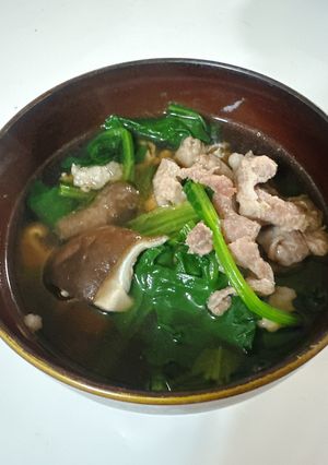 風邪予防！ほうれん草と豚肉しょうがスープ-レシピのメイン写真