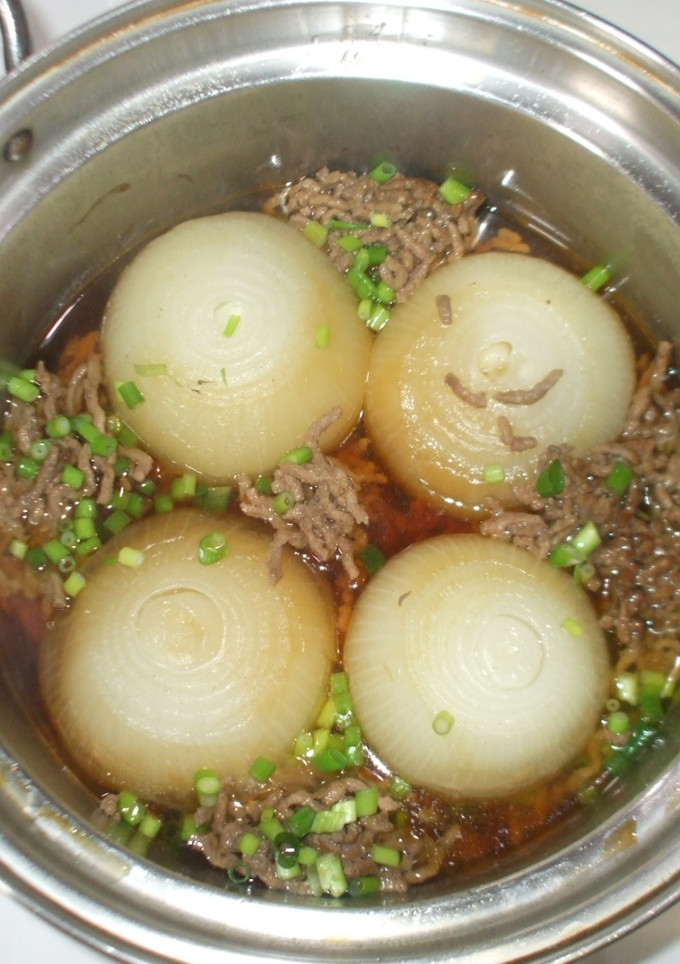 新玉ねぎ丸ごと和風スープ煮♪簡単ひき肉-レシピのメイン写真