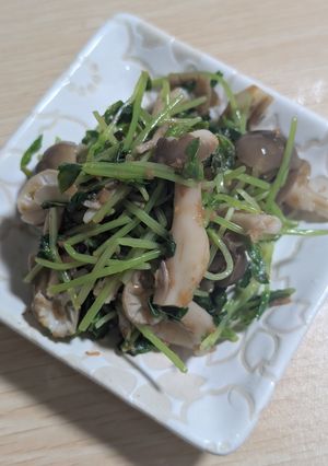豆苗としめじのさっぱり梅おかか和え-レシピのメイン写真