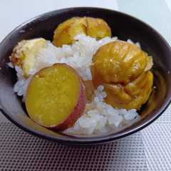 รูปของ 栗とお芋のほっこり炊き込みご飯