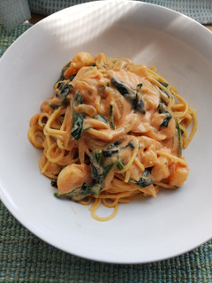 ワンパン✨海老のトマトクリームパスタ-レシピのメイン写真