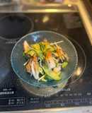 胡瓜･竹輪･茗荷と水菜の梅肉味ポン和え