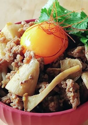 簡単冷凍きのこピリ辛牛そぼろ丼ダイエット-レシピのメイン写真