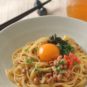 納豆と梅肉のさっぱり和風パスタ♪