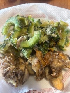 ゴーヤと舞茸の揚げ焼き-レシピのメイン写真