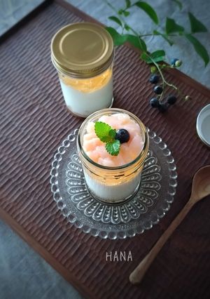 桃の杏仁豆腐-レシピのメイン写真