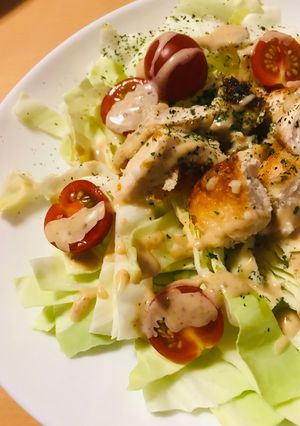 プチトマト＆サイコロチキンカツのサラダ-レシピのメイン写真