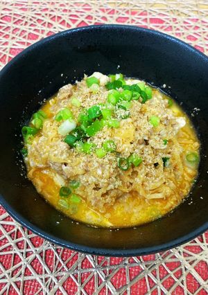 栄養士の卵考案☆豆乳ごま担々ラーメン丼-レシピのメイン写真