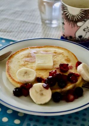 簡単ふんわり♪ヨーグルトパンケーキ-レシピのメイン写真