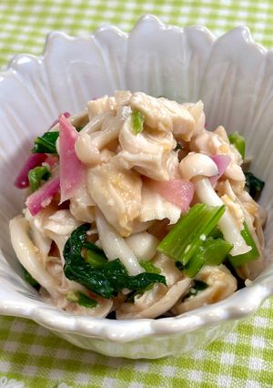 ささみとブナピーの柚子味噌和え♪-レシピのメイン写真