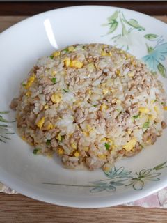 不器用ひき肉とねぎのガーリックチャーハン-レシピのメイン写真