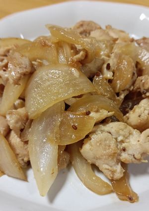 鶏ささみと新玉ねぎの粒マスタード炒め-レシピのメイン写真