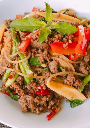 タイの激辛スパゲティー パットキーマオ-レシピのメイン写真