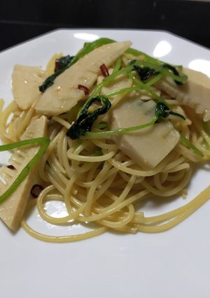 たけのこと三つ葉のペペロンチーノ-レシピのメイン写真